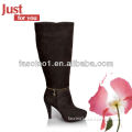 Knee high brown leather boots